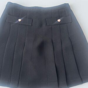 CeCe Black A-Line Skirt with Heart Accents